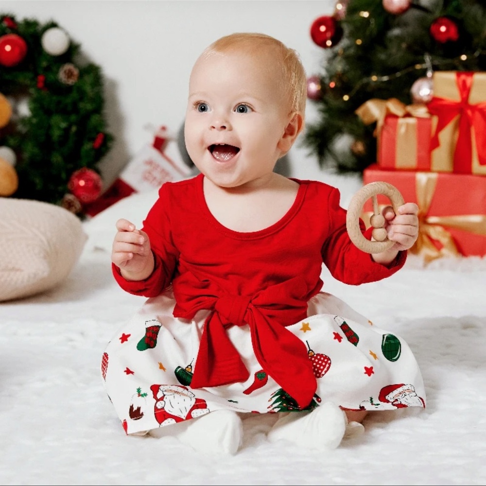 “CHRISTMAS PRINT BABY DRESS” - Picture 7 of 7